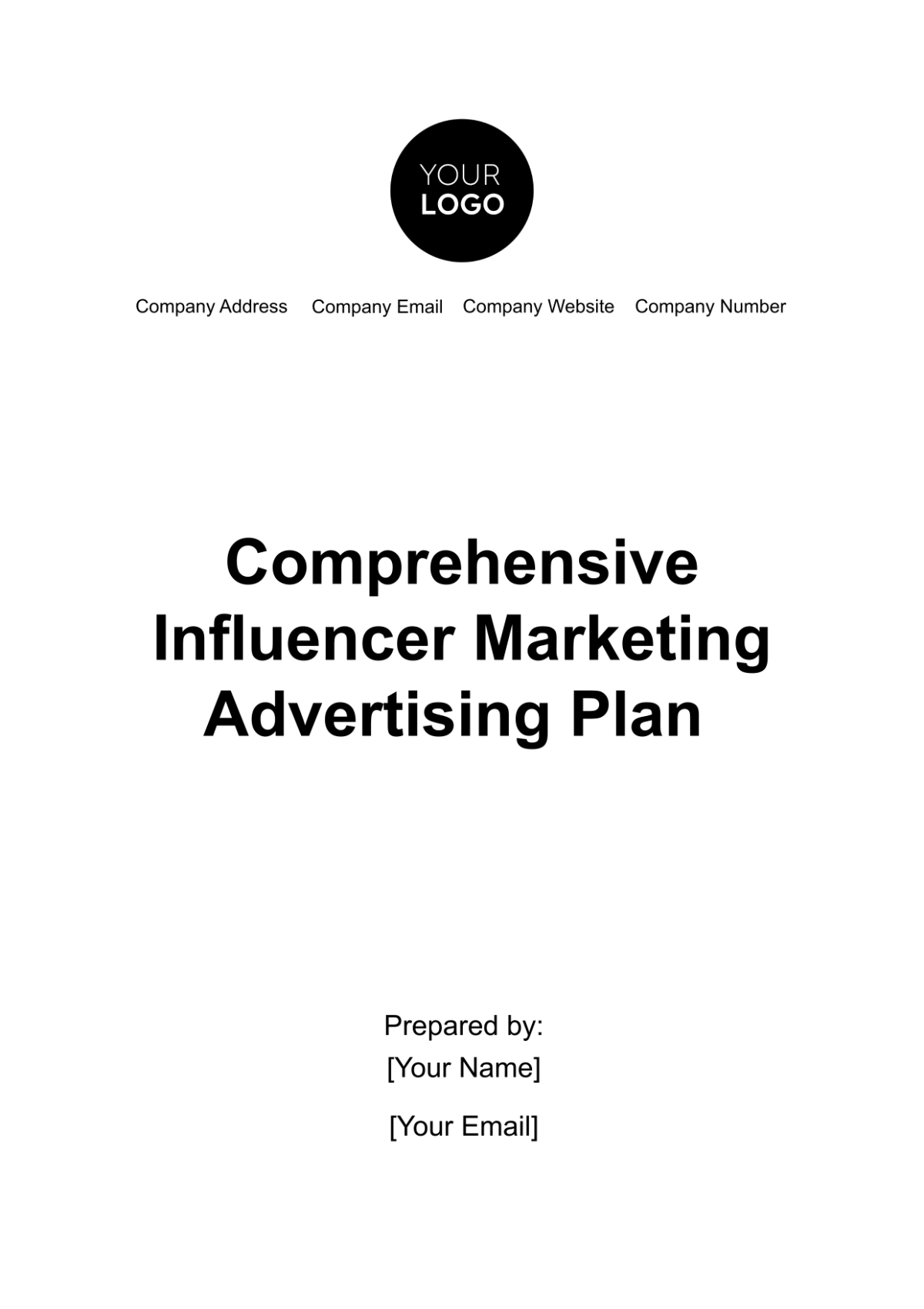 Free Comprehensive Influencer Marketing Advertising Plan Template