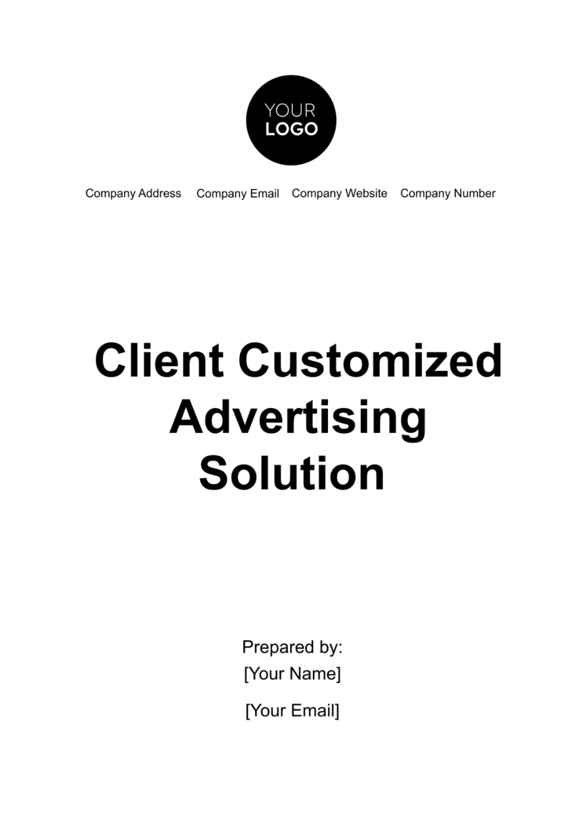 Free Client Customized Advertising Solution Template