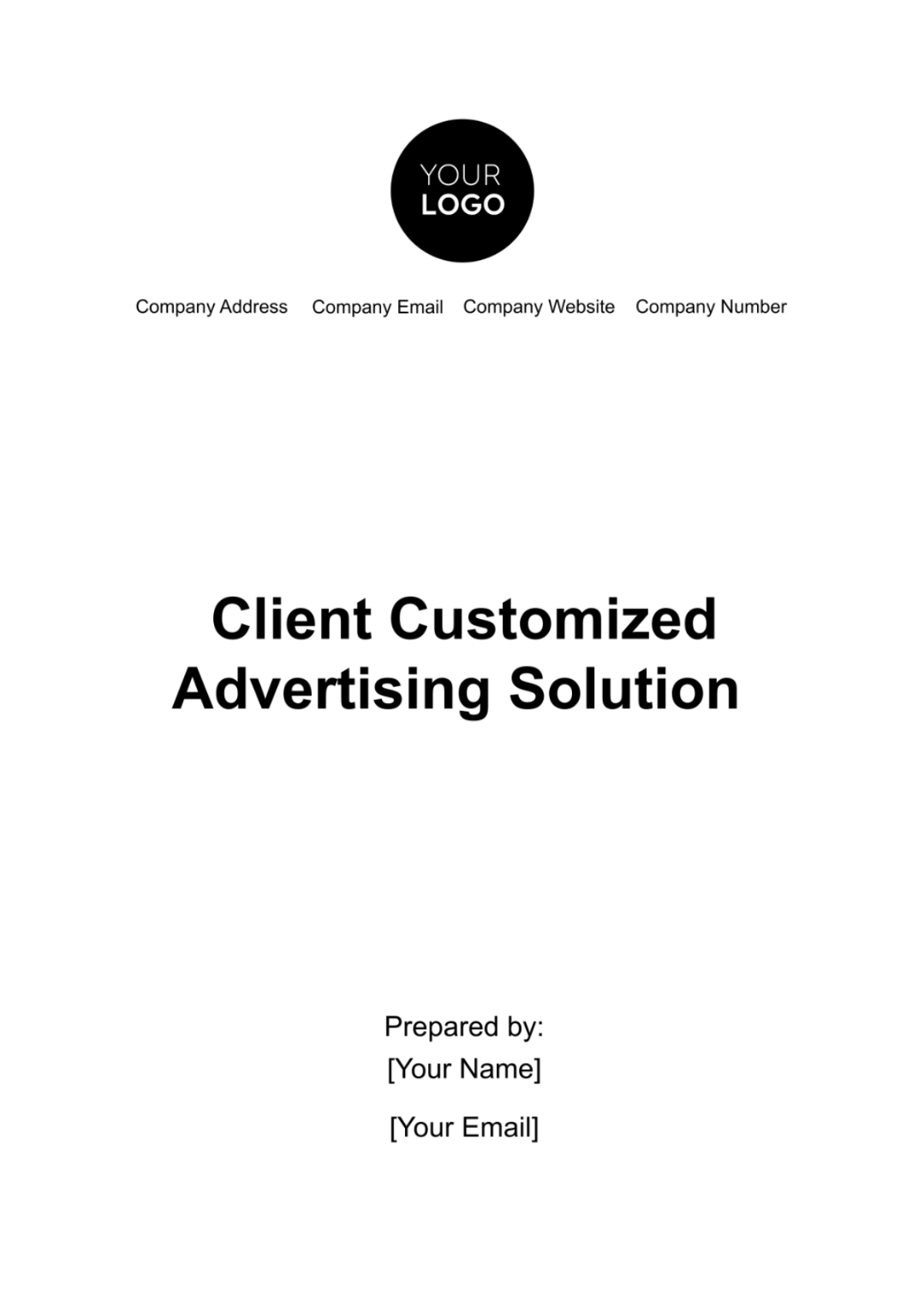 Client Customized Advertising Solution Template - Edit Online & Download