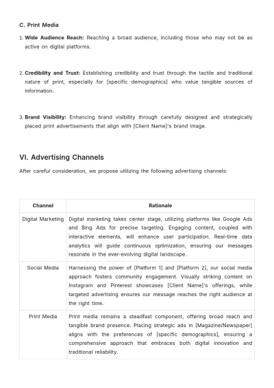 Free Client Customized Advertising Solution Template to Edit Online