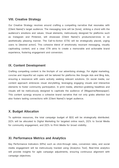 Free Client Customized Advertising Solution Template to Edit Online