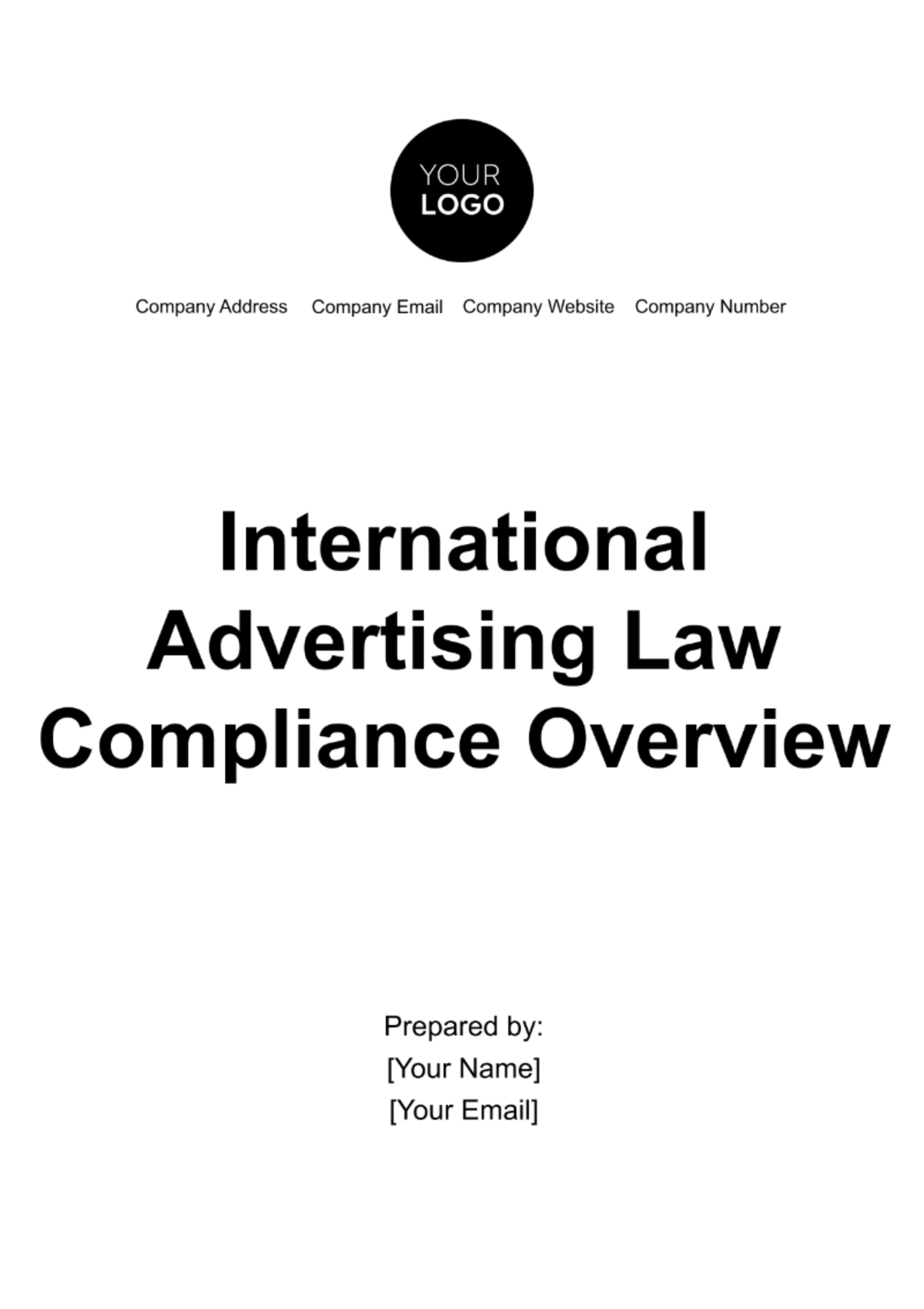 Free International Advertising Law Compliance Overview Template