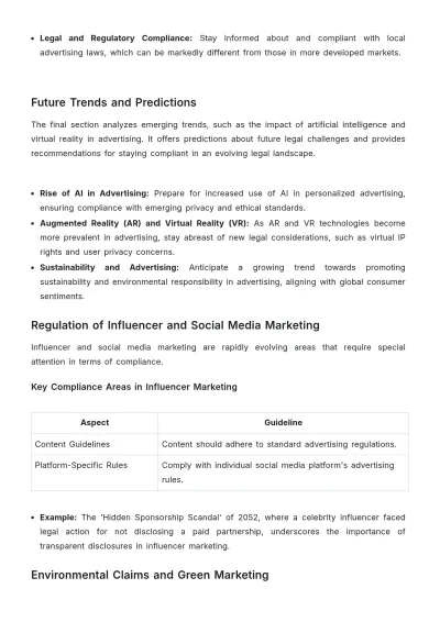 Free International Advertising Law Compliance Overview Template to Edit Online