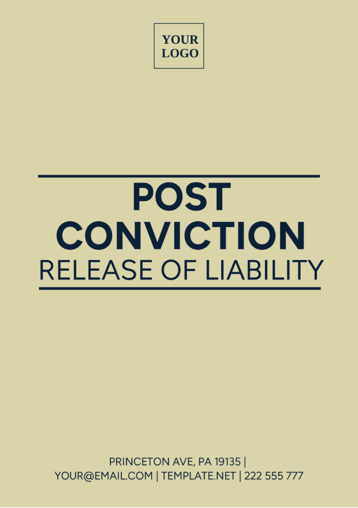 Post Conviction Release Of Liability Template