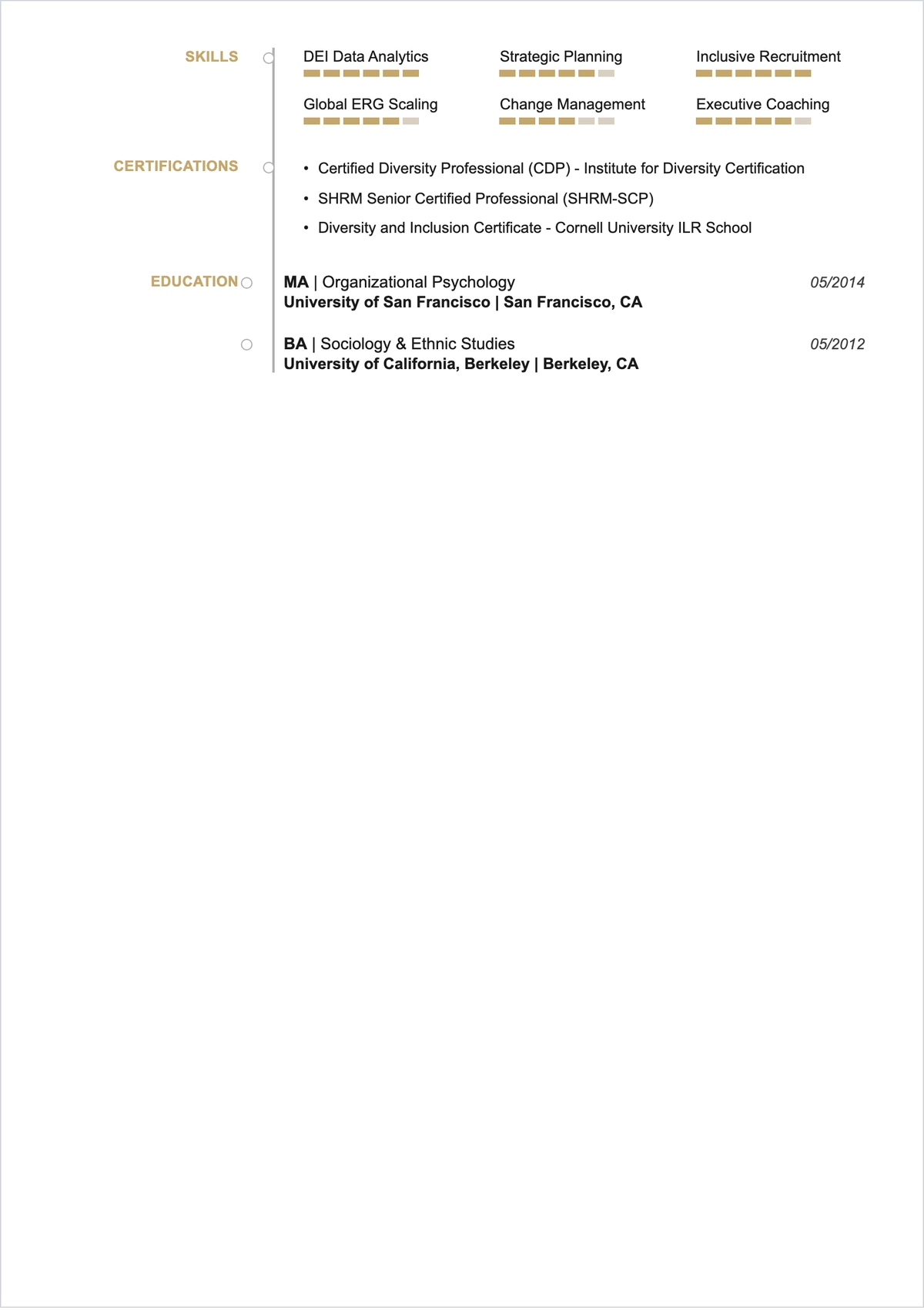 Free Diversity Consultant ATS Resume Template, AI Resume Builder