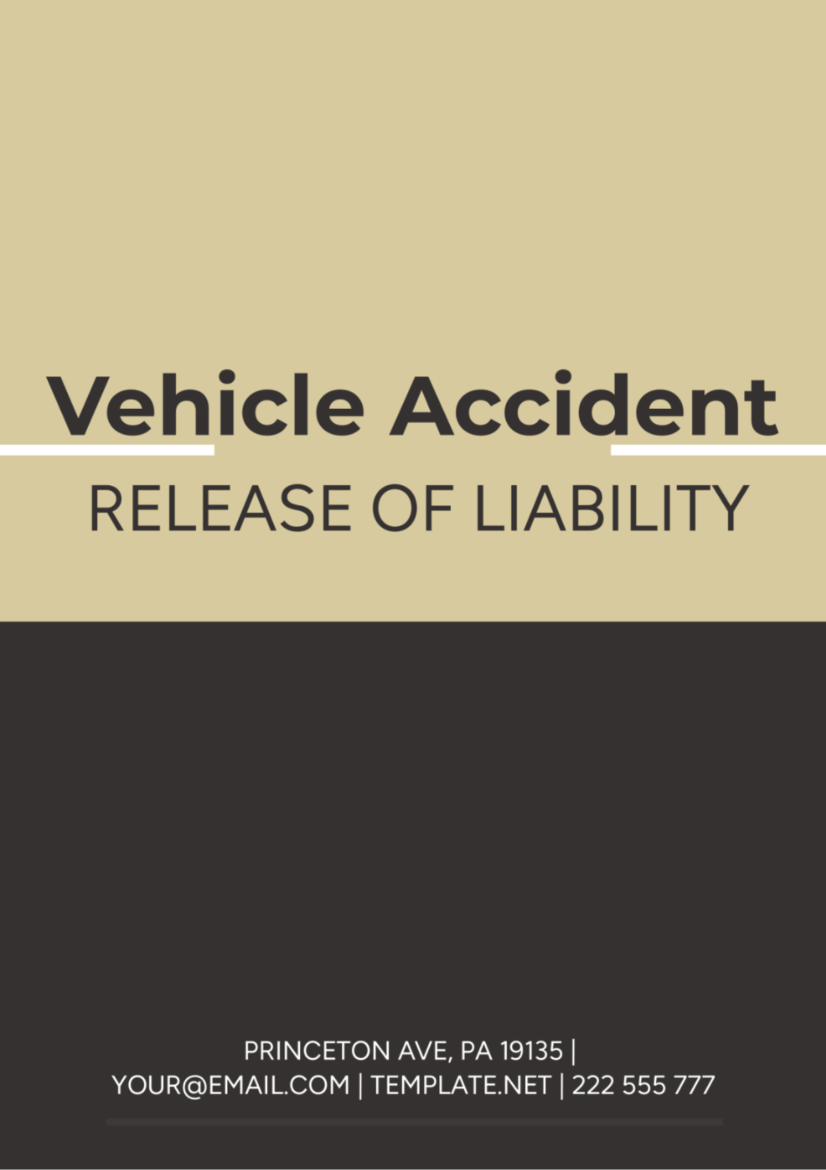 Vehicle Accident Release Of Liability Template