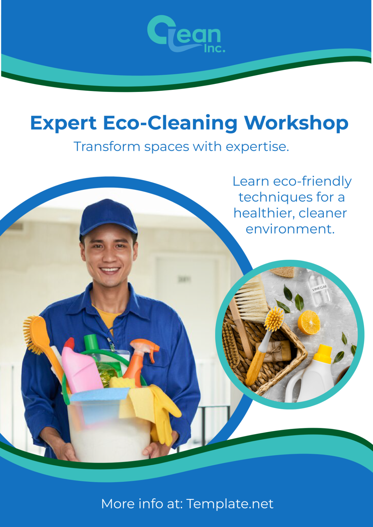 Free Cleaning Services Training Workshop Ad Template