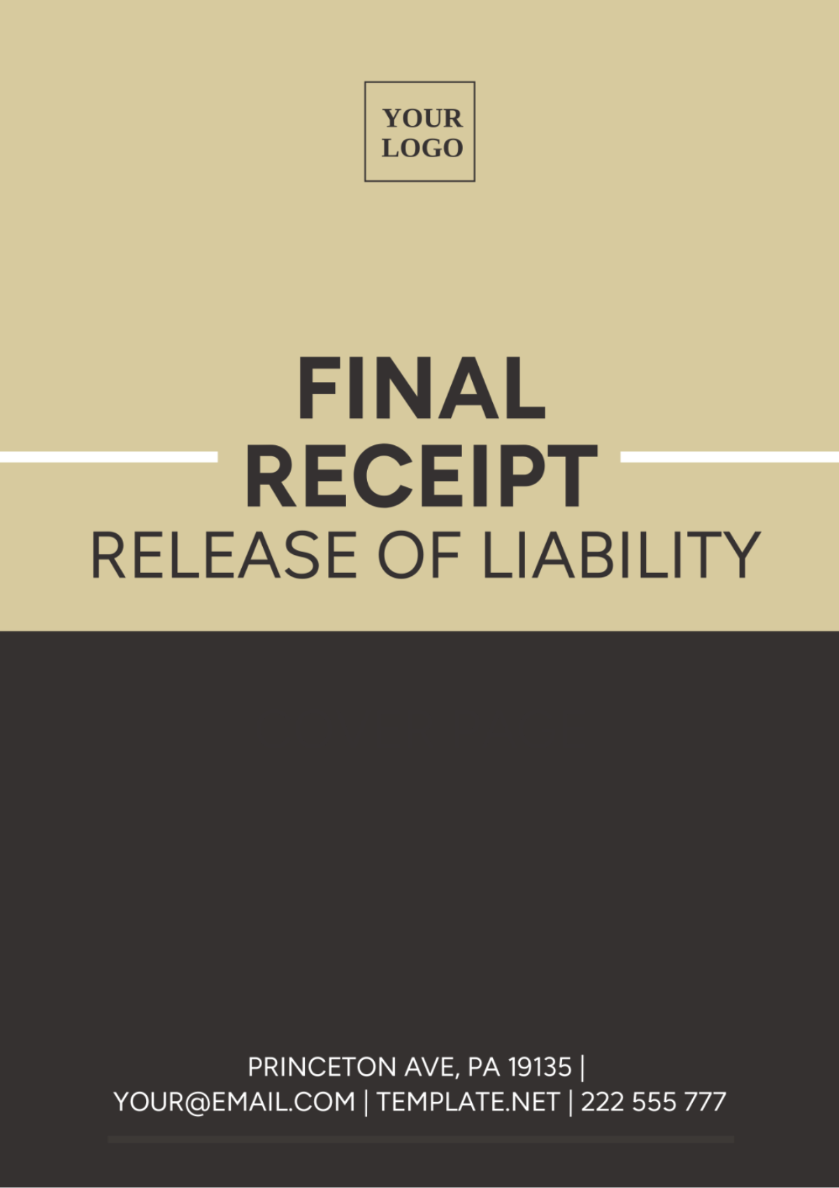 Final Receipt Release Of Liability Template
