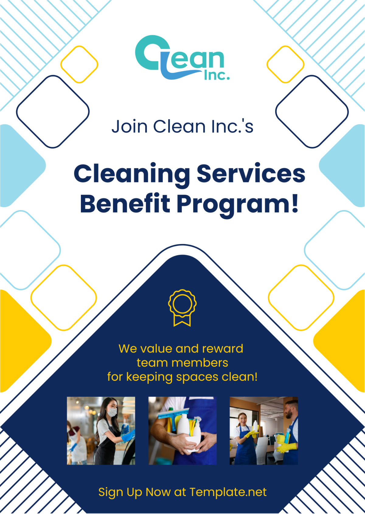 Cleaning Services Benefit Program Promotion Ad Template