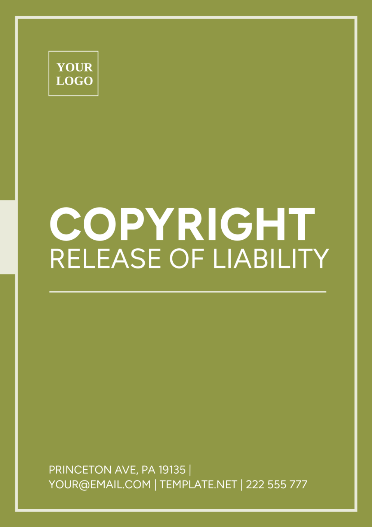 Copyright Release Of Liability Template