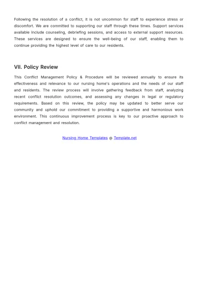 Free Nursing Home Conflict Management Policy & Procedure Template to Edit Online