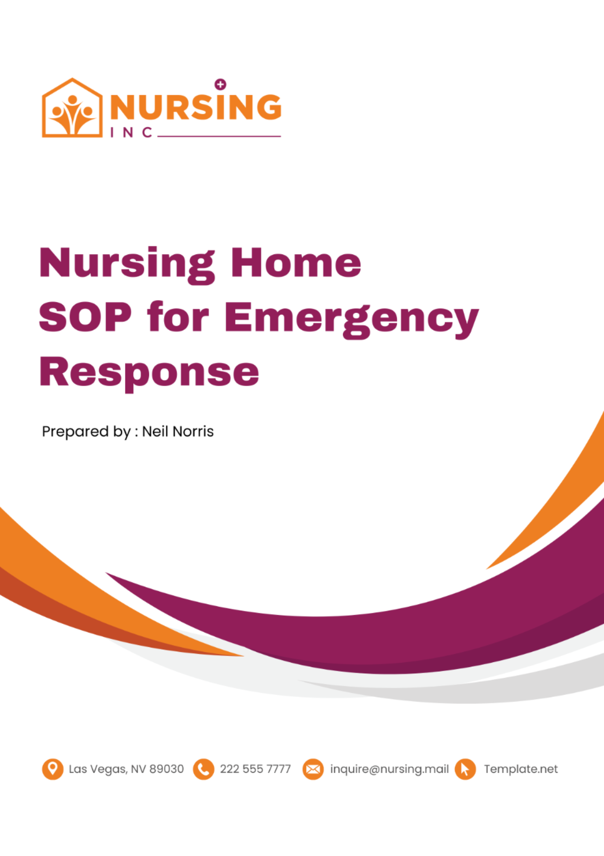 Nursing Home Standard Operating Procedure for Emergency Response Template