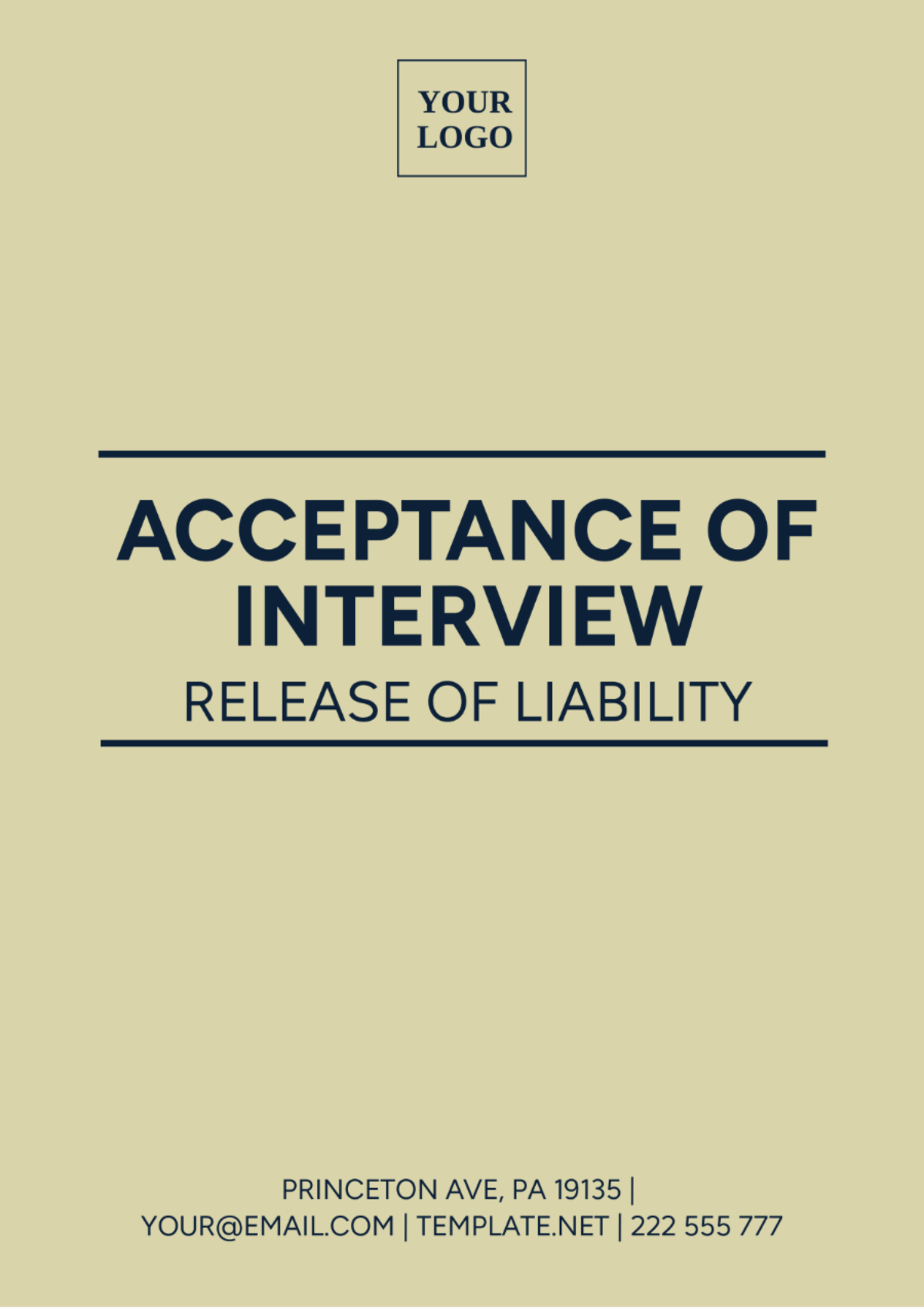 Acceptance of Interview Release of Liability Template