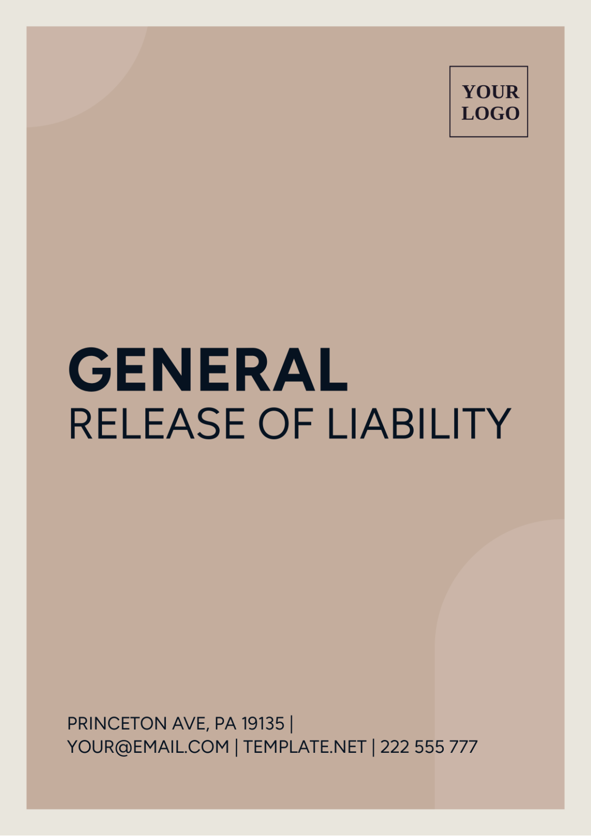 General Release Of Liability Template