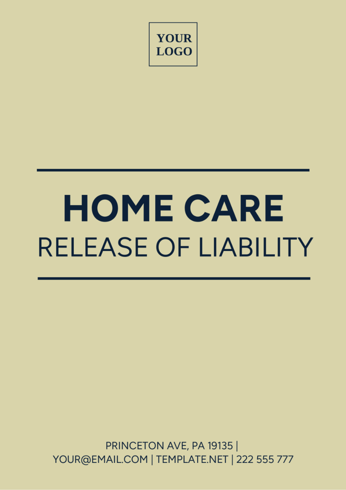 Home Care Release Of Liability Template