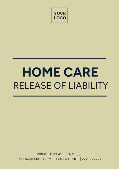Free Home Care Release Of Liability Template to Edit Online