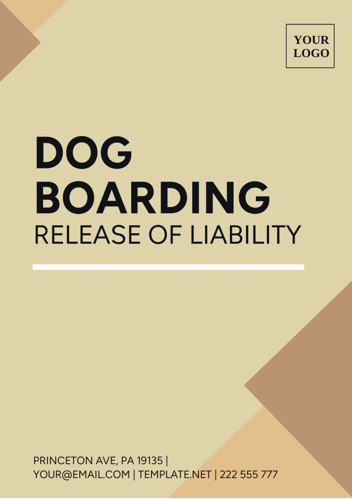 Dog Boarding Release Of Liability Template