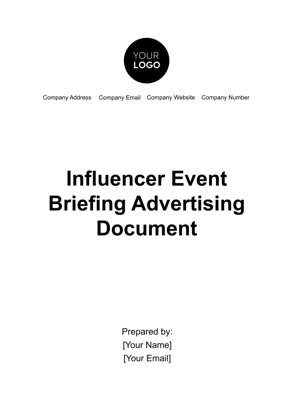 Free Influencer Event Briefing Advertising Document Template