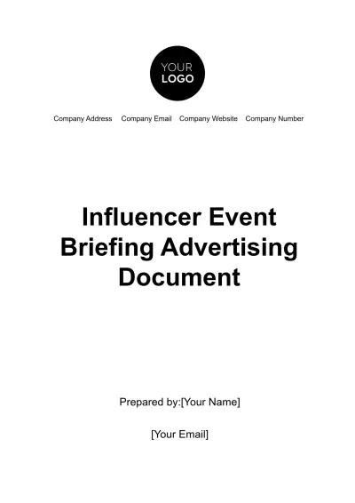 Free Influencer Event Briefing Advertising Document Template to Edit Online