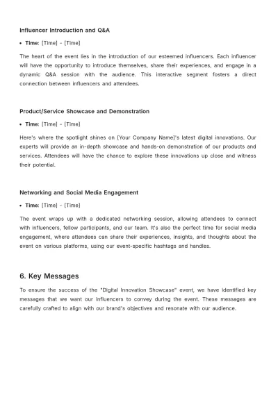 Free Influencer Event Briefing Advertising Document Template to Edit Online