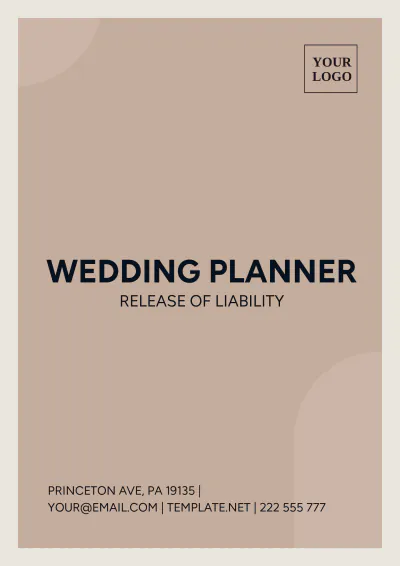 Free Wedding Planner Release Of Liability Template to Edit Online