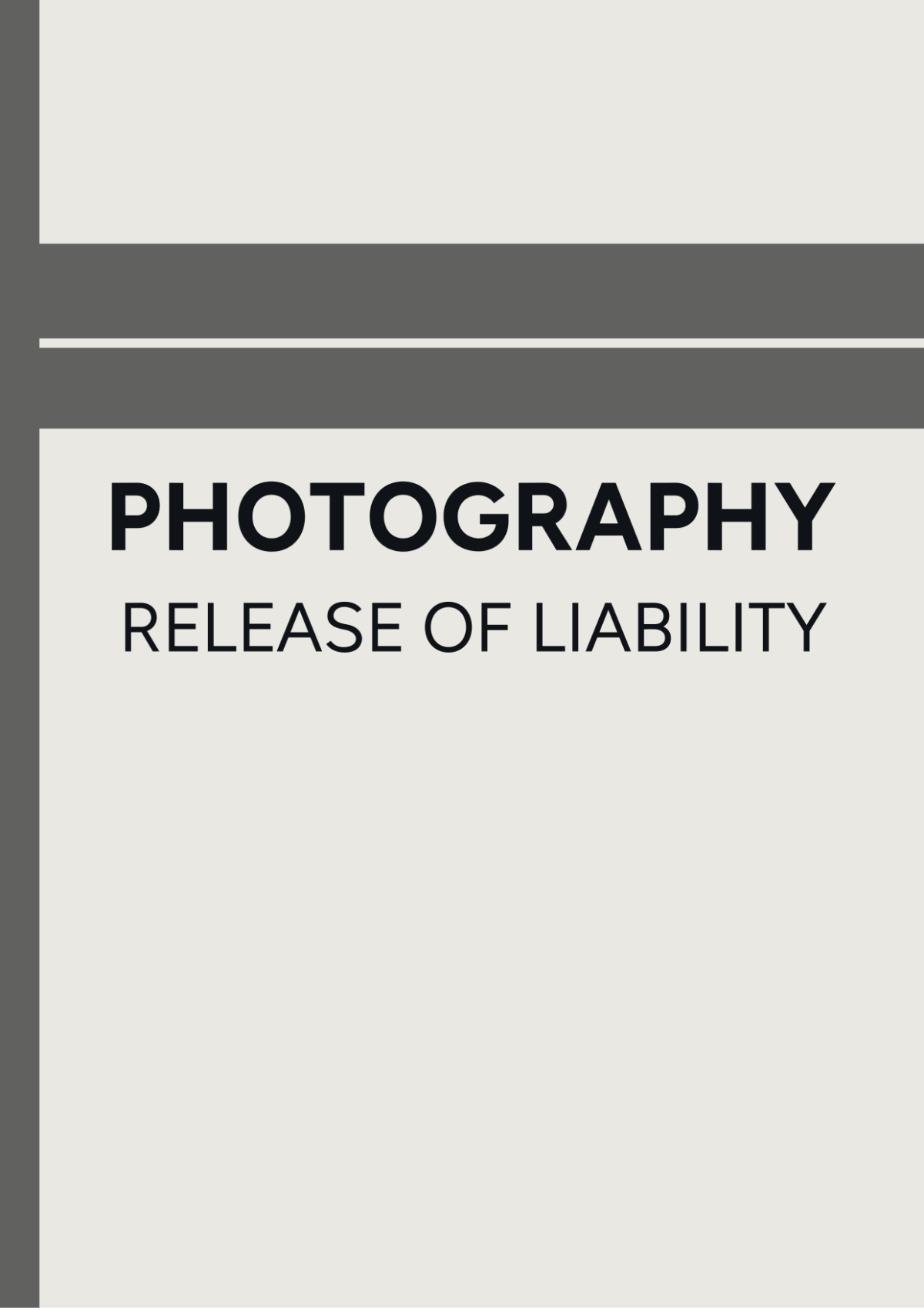 Photography Release Of Liability Template