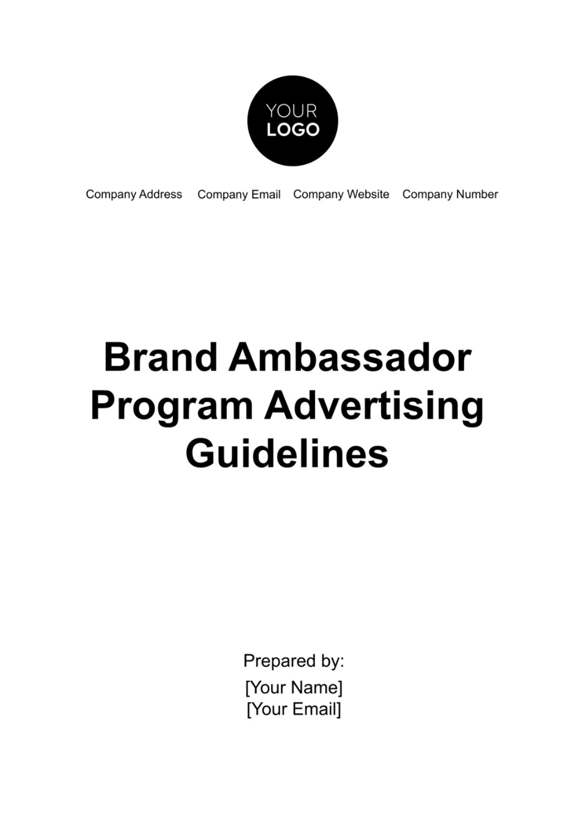 Free Brand Ambassador Program Advertising Guidelines Template