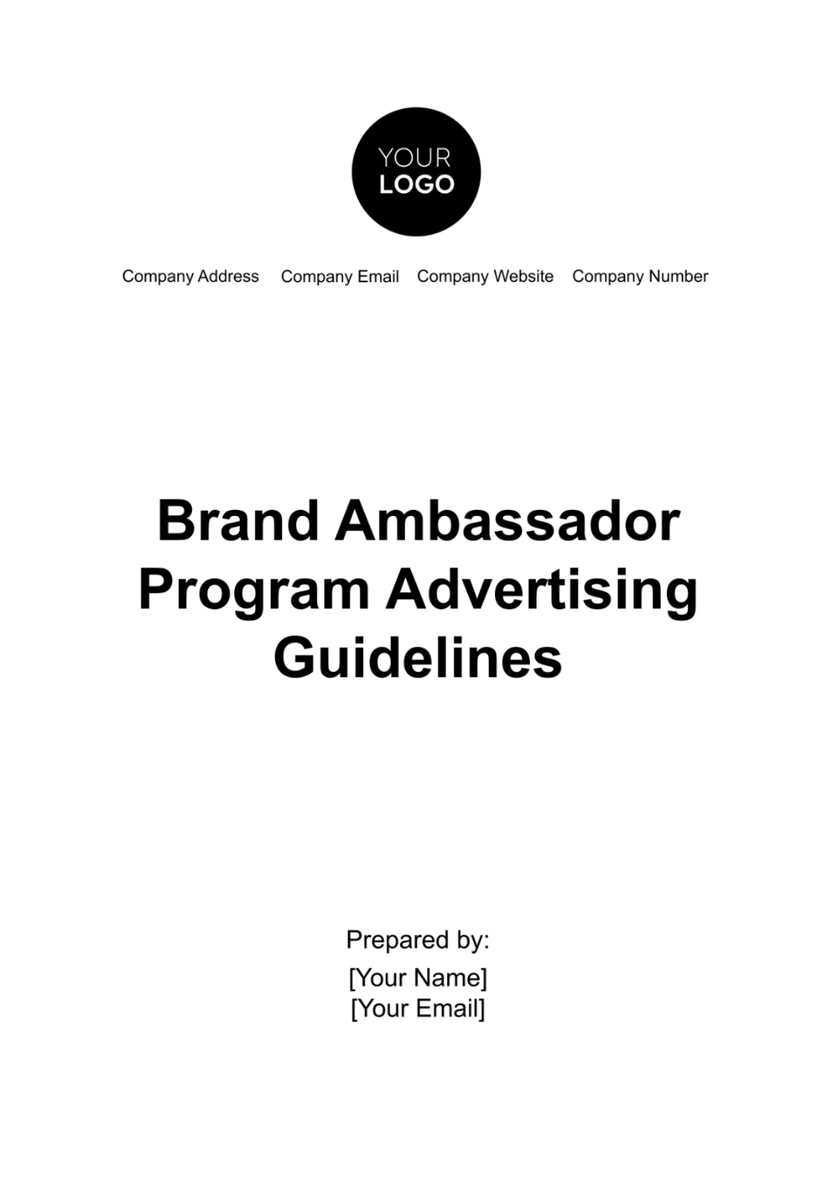 Brand Ambassador Program Advertising Guidelines Template - Edit Online & Download