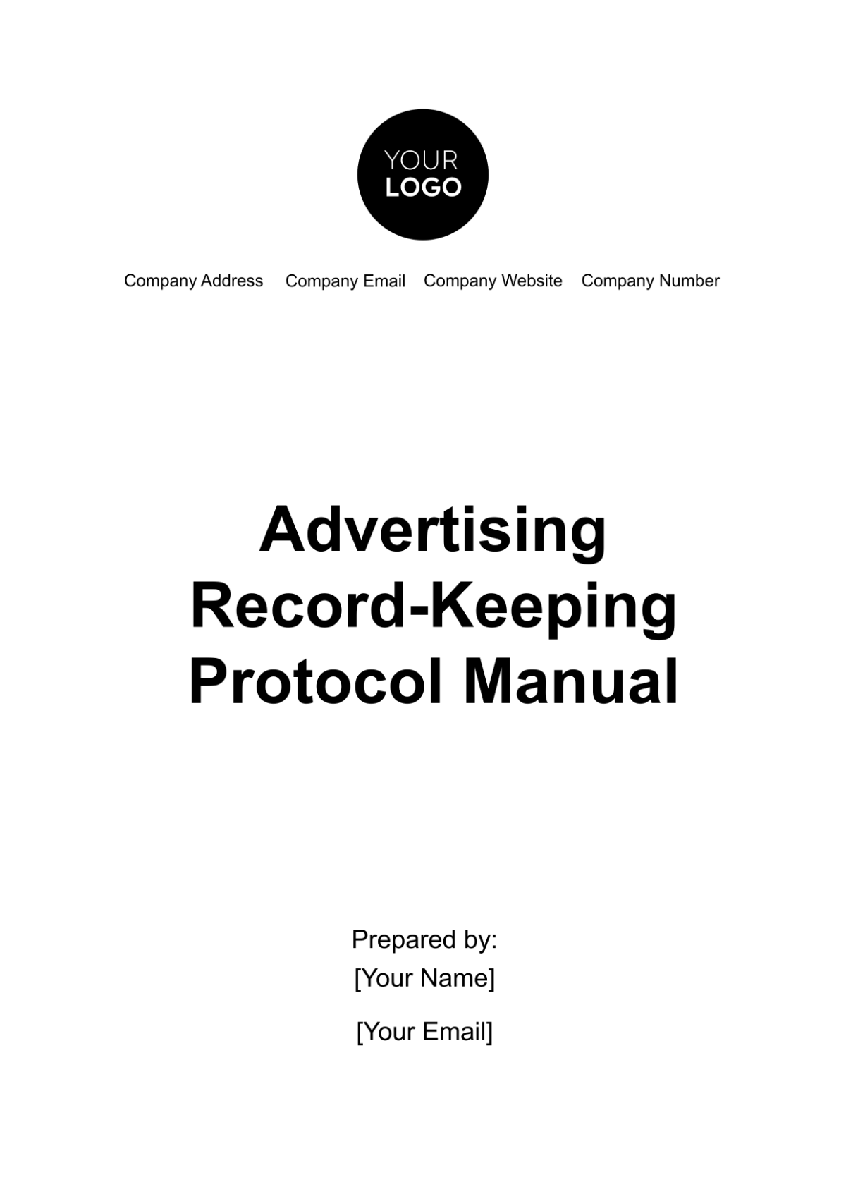 Free Advertising Record-Keeping Protocol Manual Template