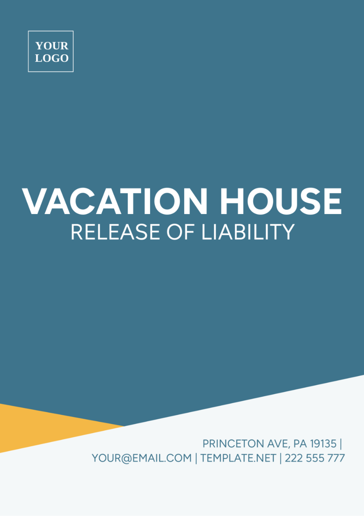 Vacation House Release Of Liability Template