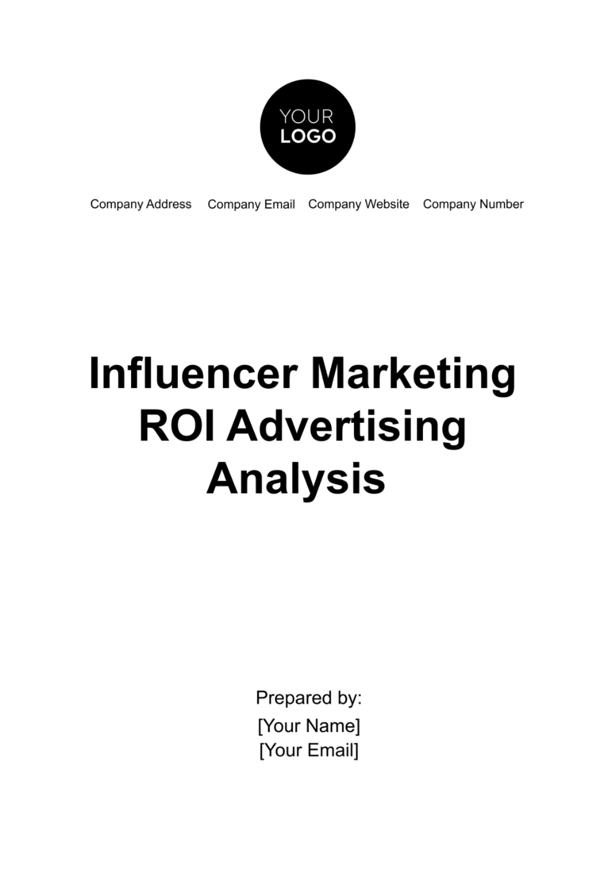 Influencer Marketing ROI Advertising Analysis Template