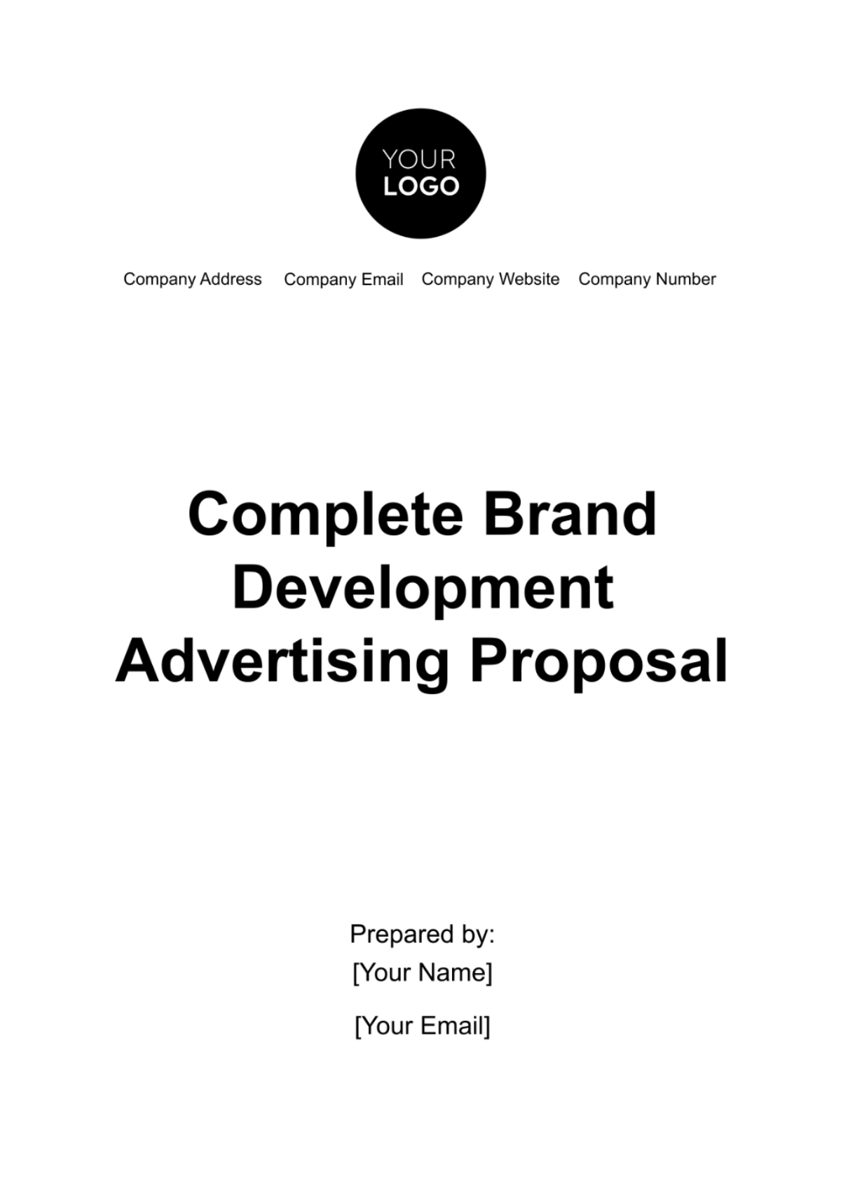 Free Complete Brand Development Advertising Proposal Template