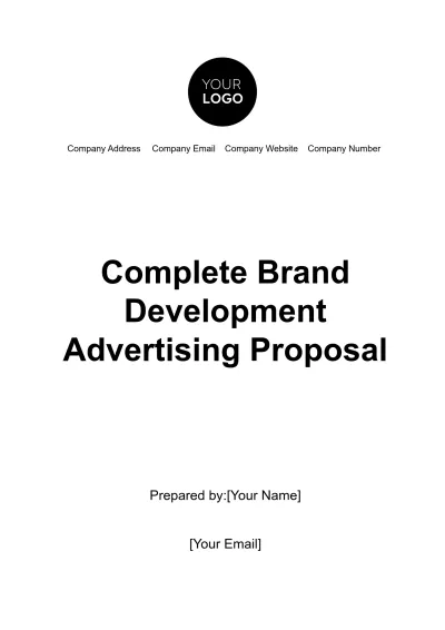 Free Complete Brand Development Advertising Proposal Template to Edit Online
