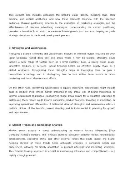 Free Complete Brand Development Advertising Proposal Template to Edit Online