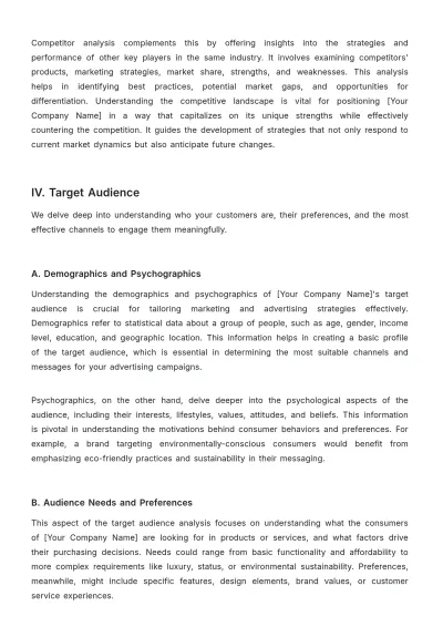 Free Complete Brand Development Advertising Proposal Template to Edit Online