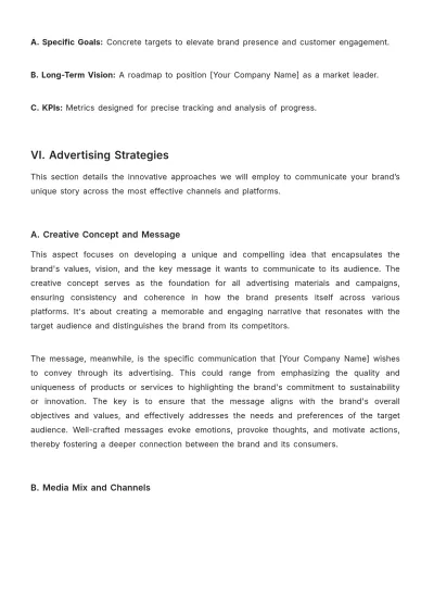Free Complete Brand Development Advertising Proposal Template to Edit Online
