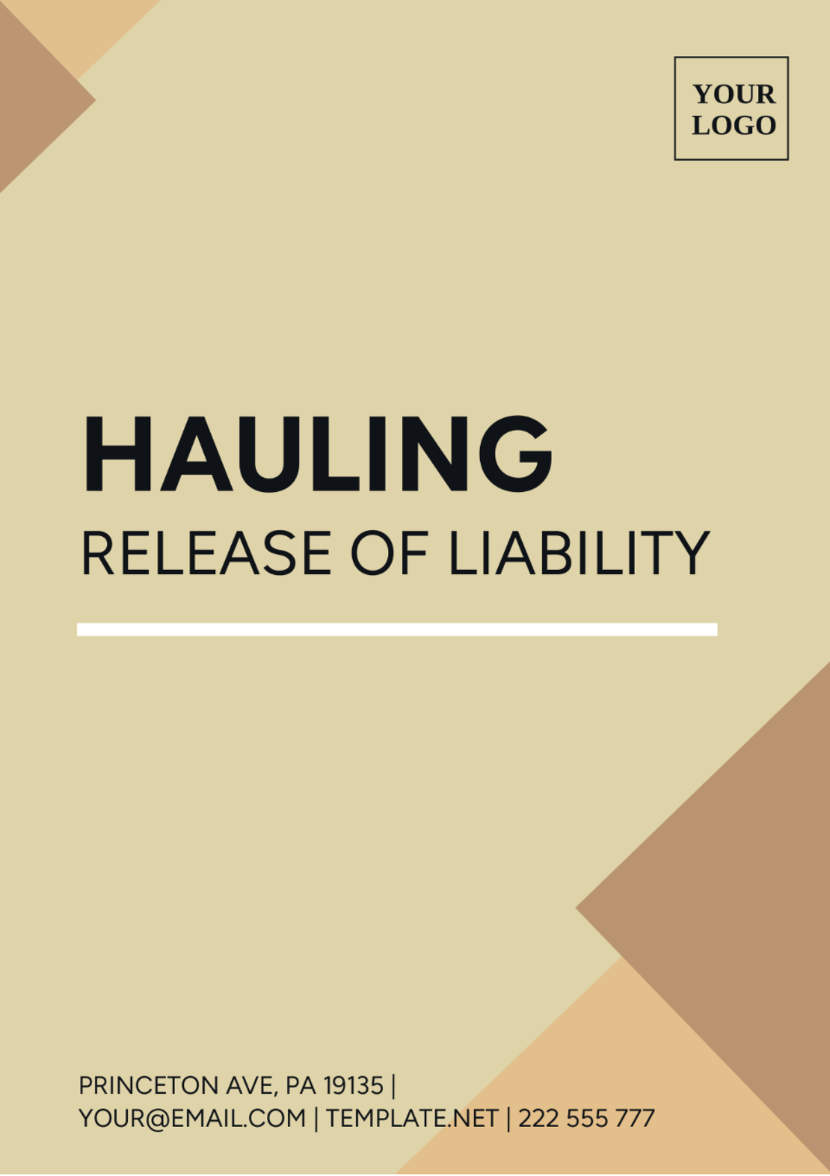 Hauling Release Of Liability Template