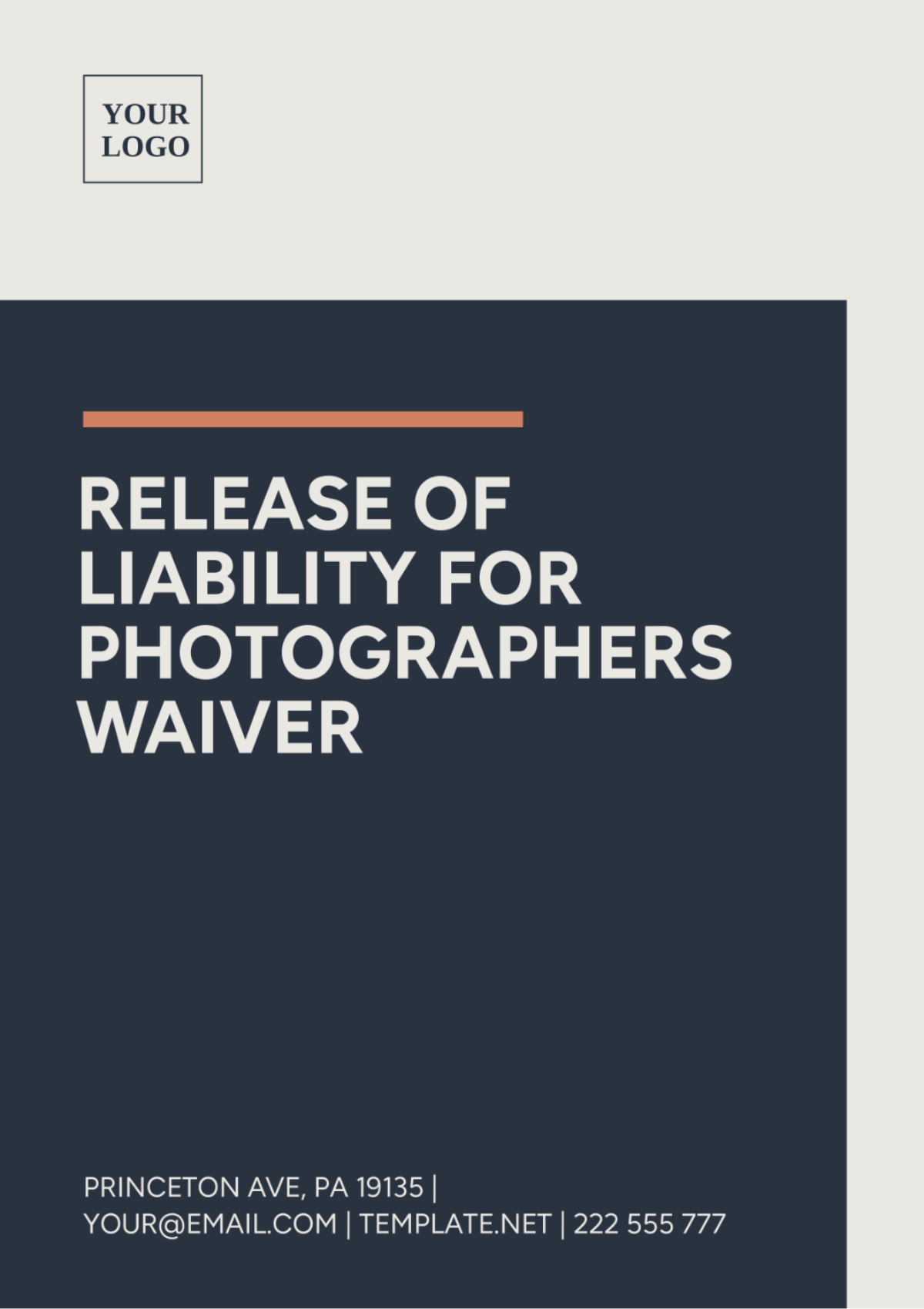 Release Of Liability For Photographers Waiver Template