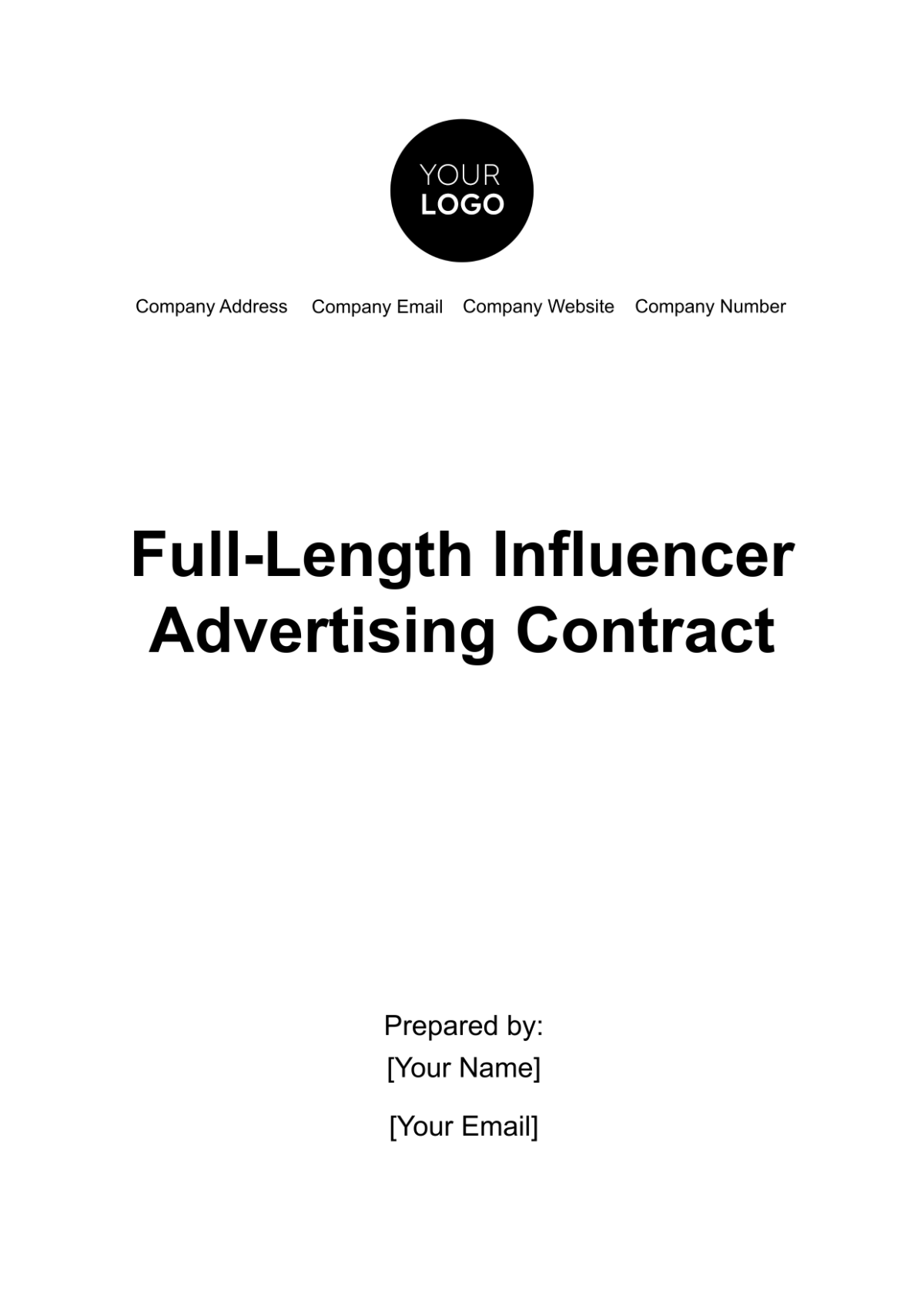 Full-Length Influencer Advertising Contract Template