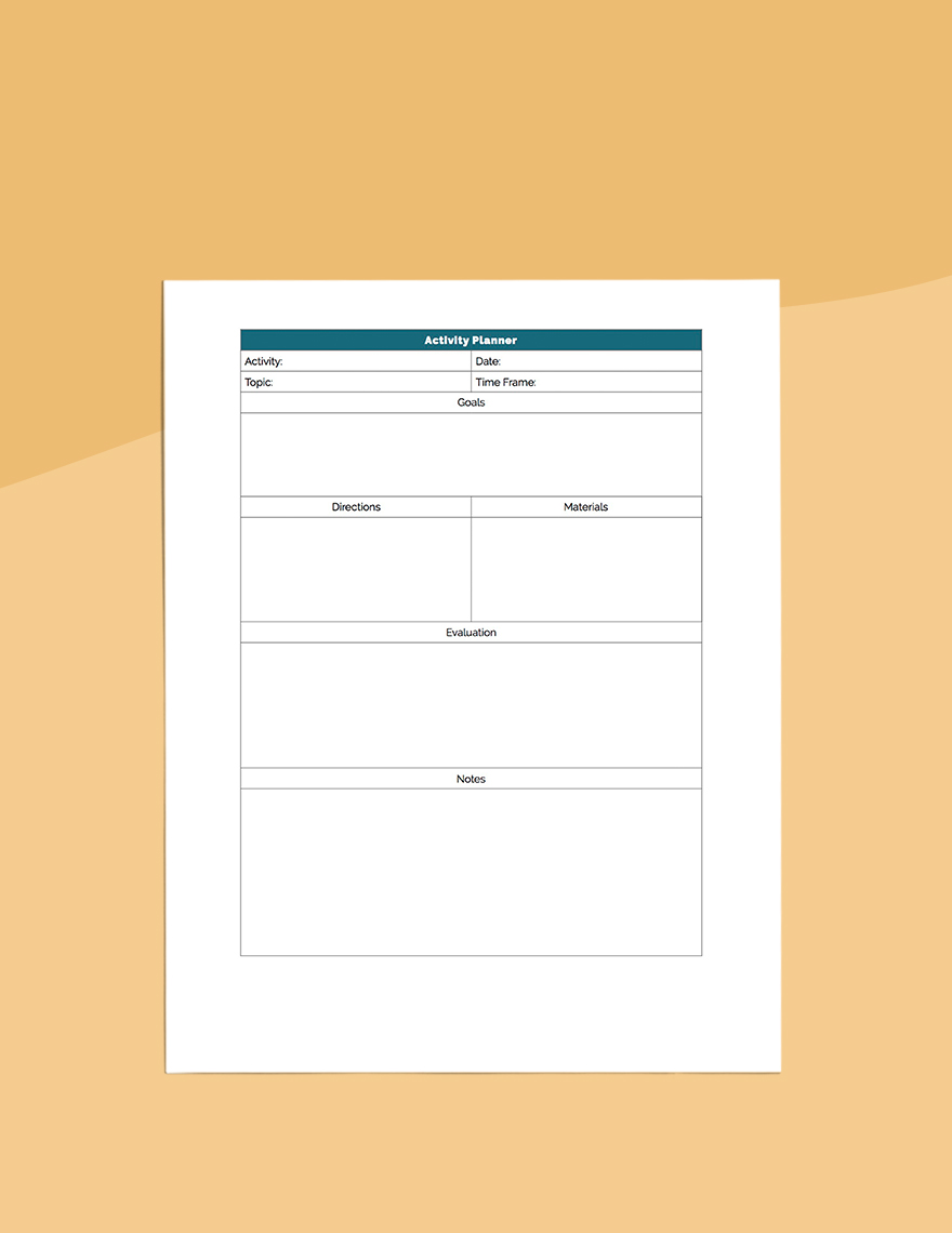 Special Education Planner Template