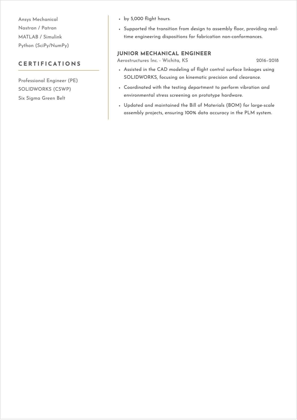 Free Design Engineer ATS Resume Template, AI Resume Builder