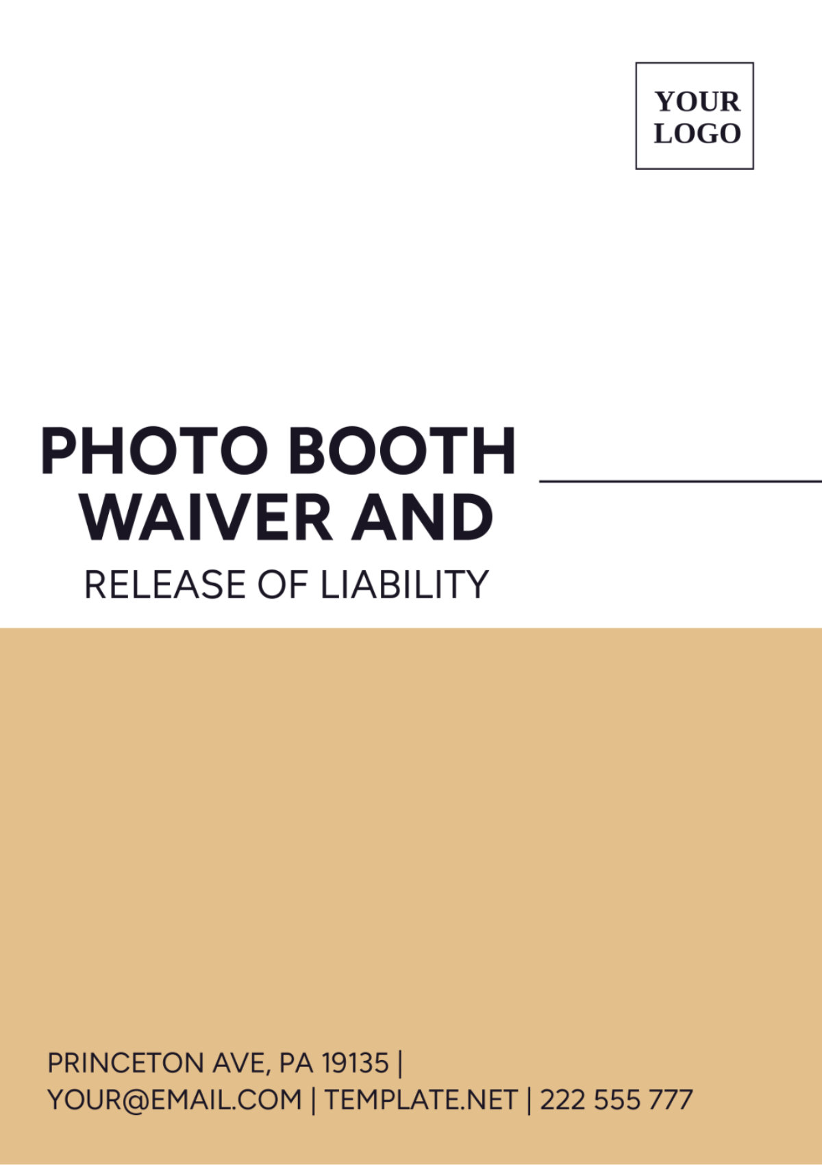 Photo Booth Waiver And Release Of Liability Template