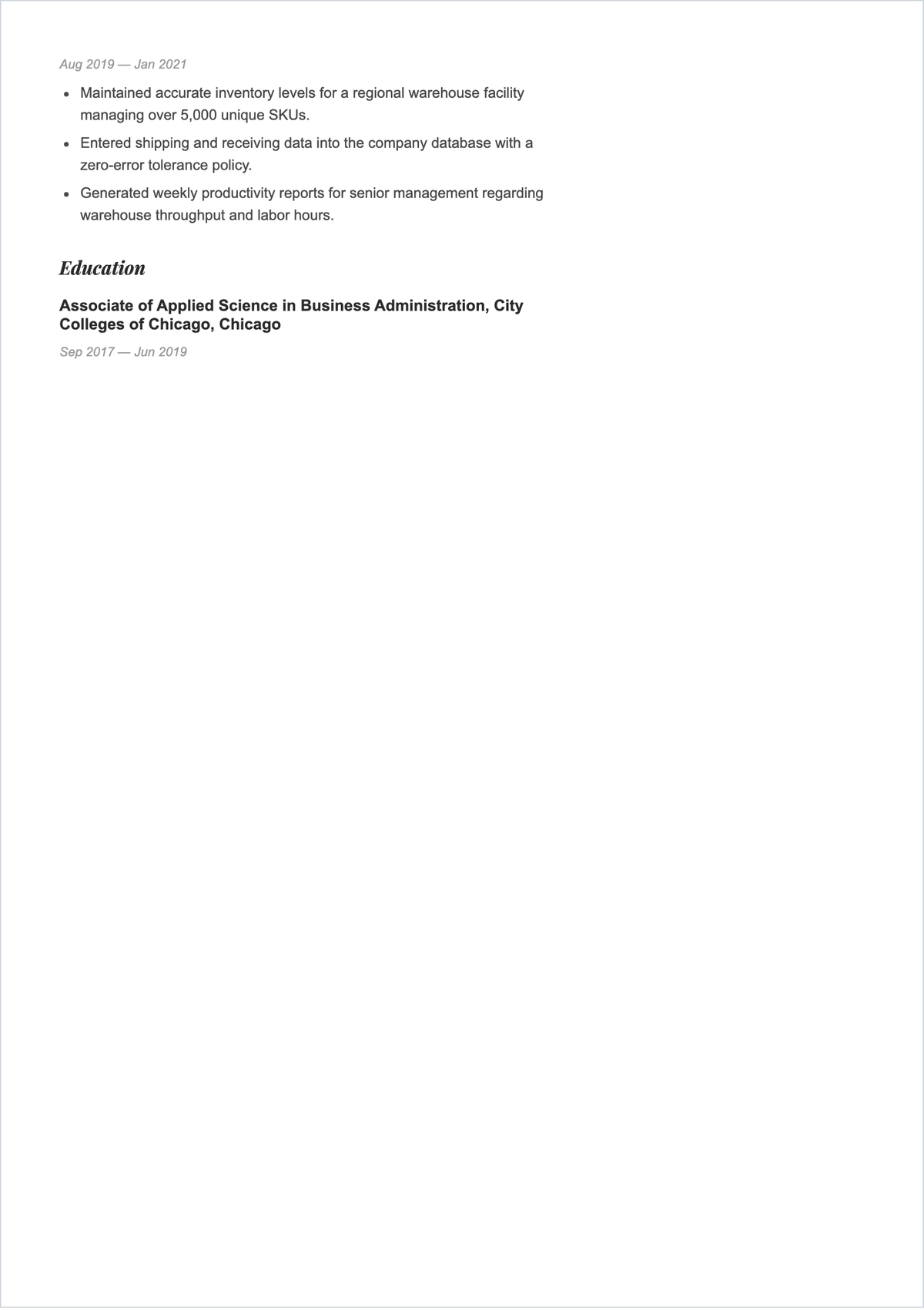 Free Data Entry Operator ATS Resume Template, AI Resume Builder