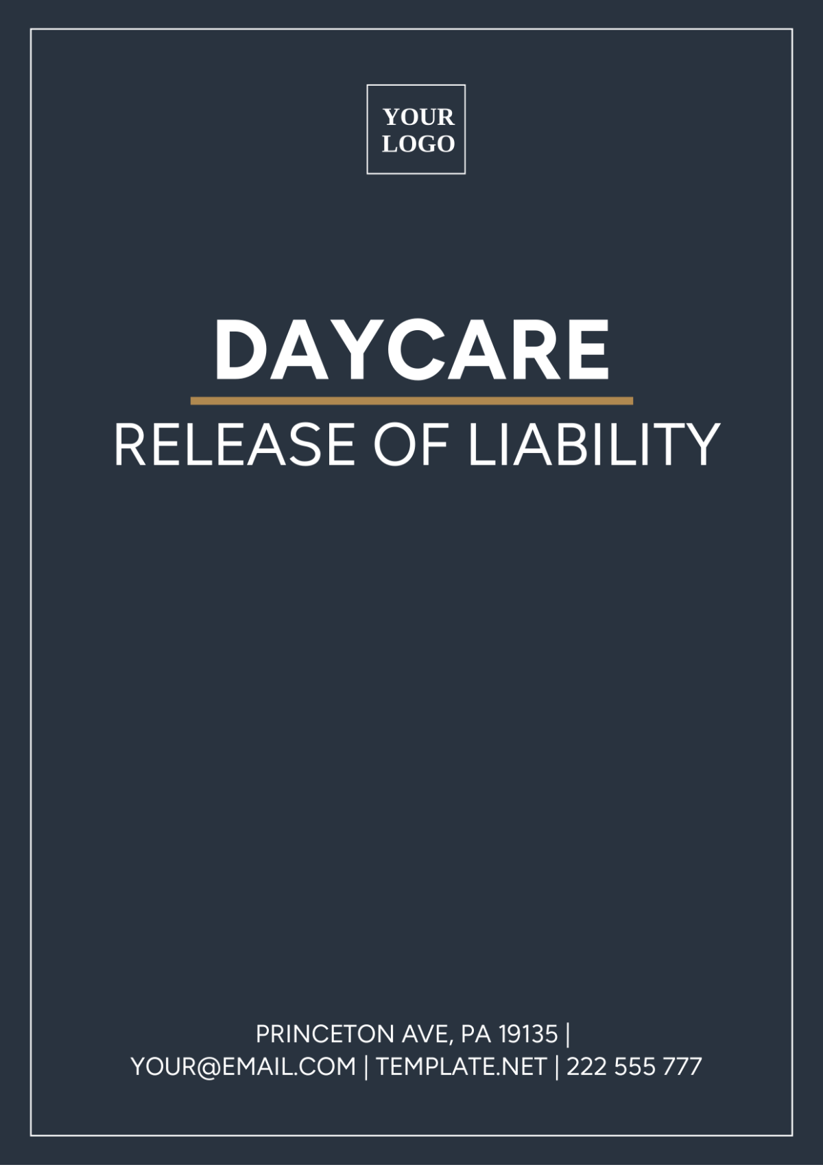 Daycare Release Of Liability Template
