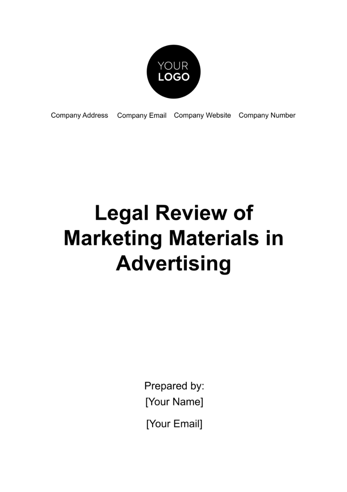 Legal Review of Marketing Materials in Advertising Template - Edit Online & Download