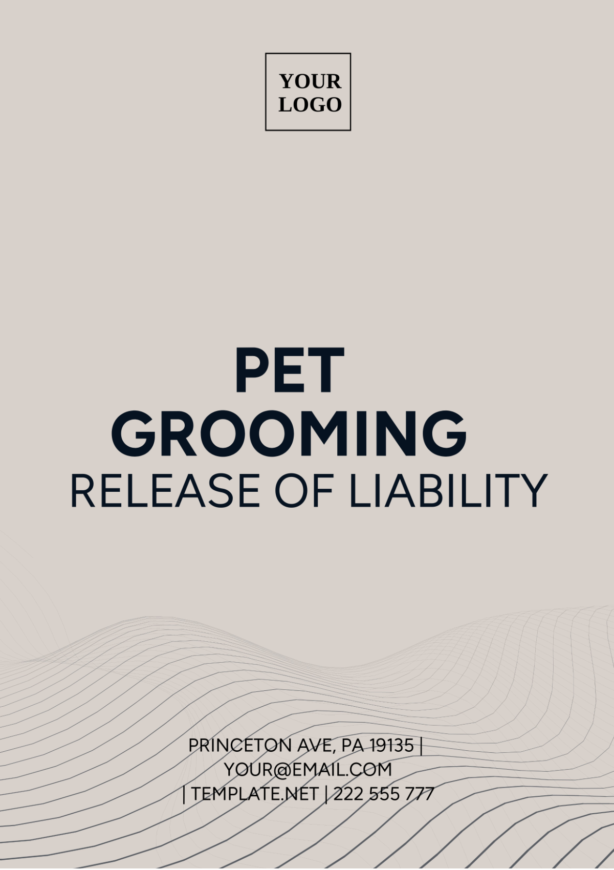 Pet Grooming Release Of Liability Template