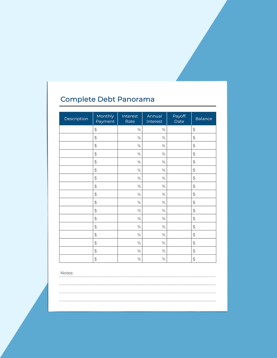 Monthly Debt Planner Template