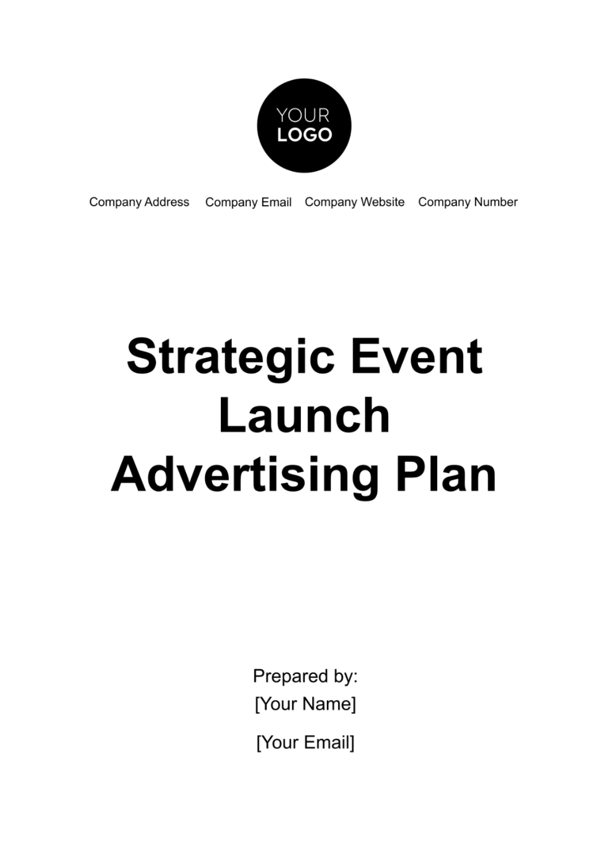 Free Strategic Event Launch Advertising Plan Template