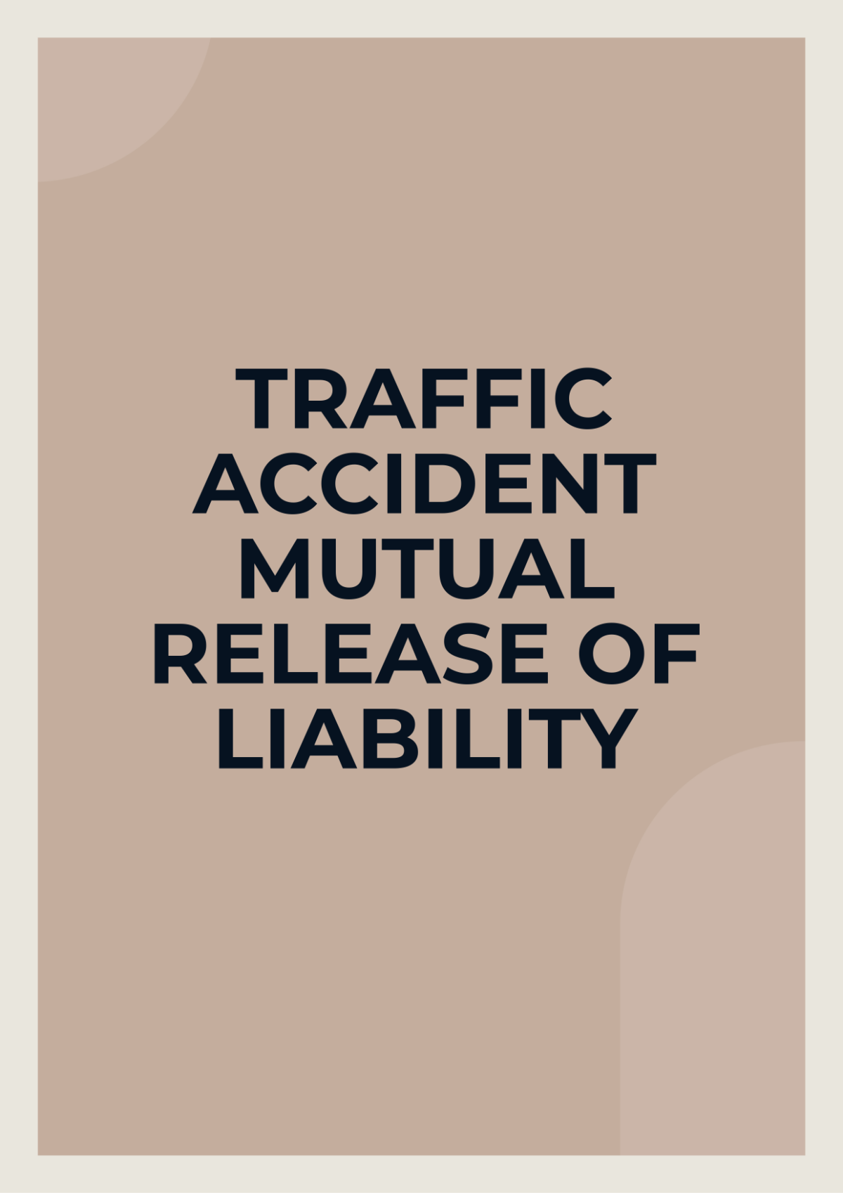 Traffic Accident Mutual Release Of Liability Template