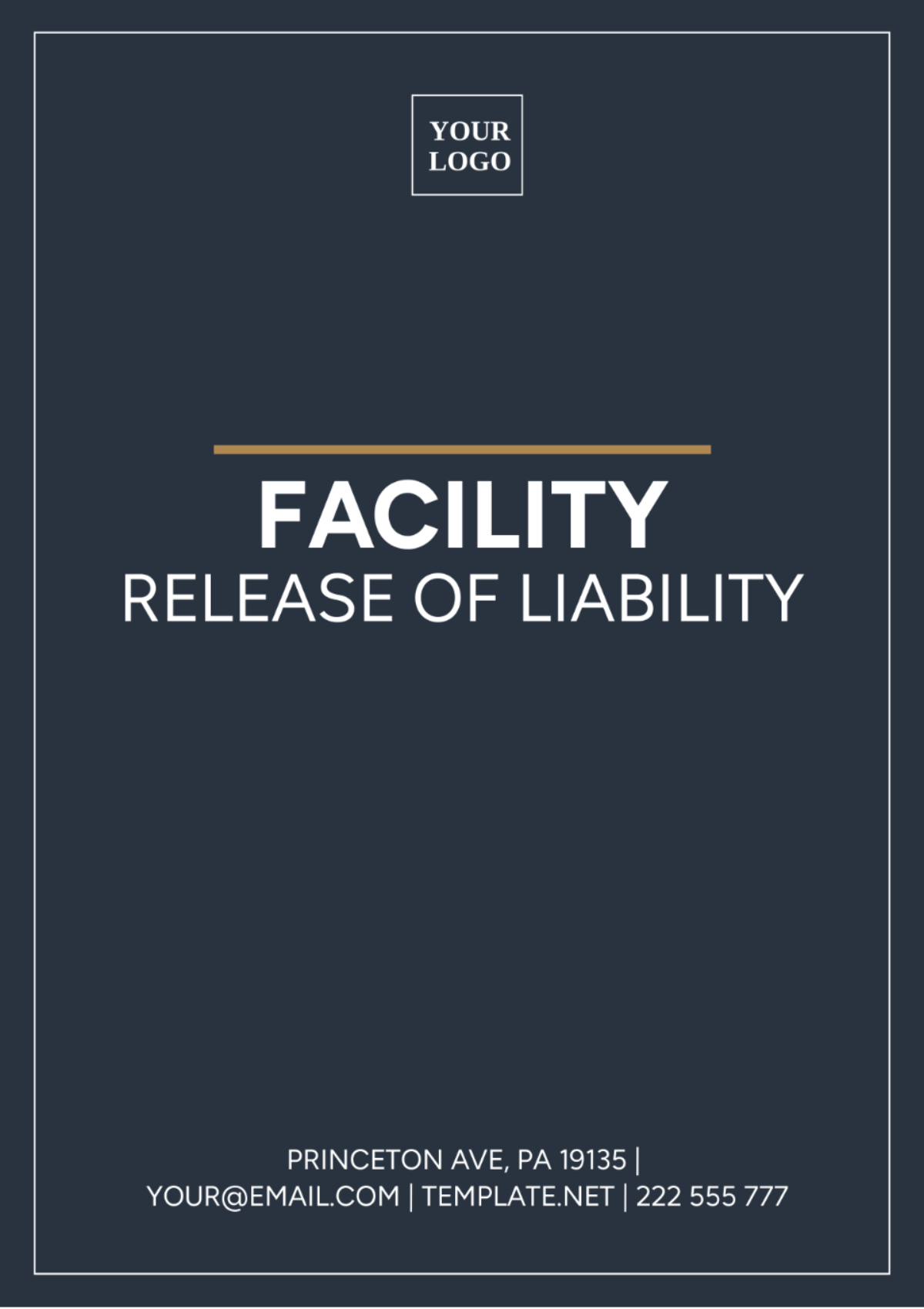 Facility Release Of Liability Template